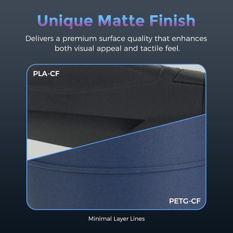 FLASHFORGE Carbon Fiber PLA Filament 1.75mm Midnight Blue, Reinforced 3D Printer Filament 1kg, Lightweight & High-Strength PLA-CF Filament, Strong & Easy to Print - Image 4